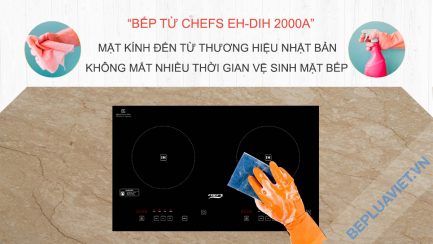 Chefs EH-DIH2000A vệ sinh mặt kính đơn giản