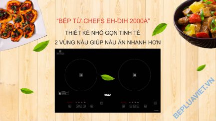 Bếp từ Chefs EH-DIH-2000A với 2 vùng nấu