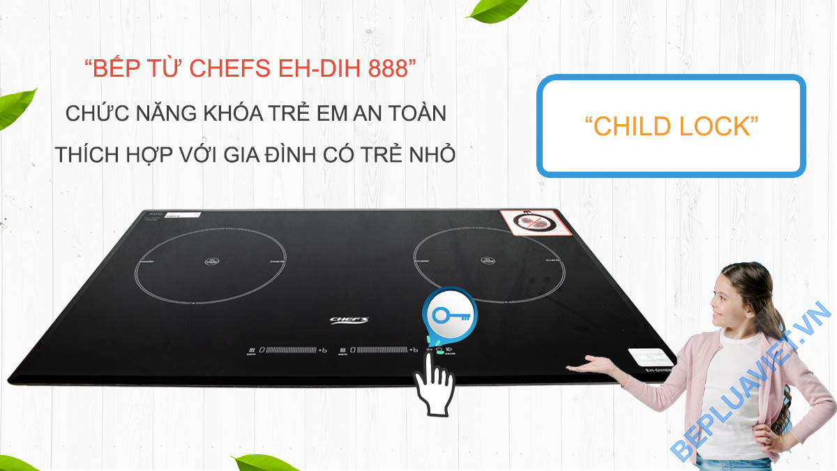Khóa bàn phím trên bếp từ Chefs EH-DIH888