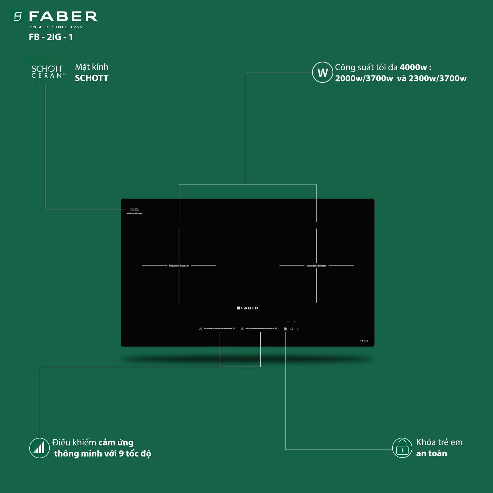 Bếp từ Faber FB-2IG nhập khẩu Đức