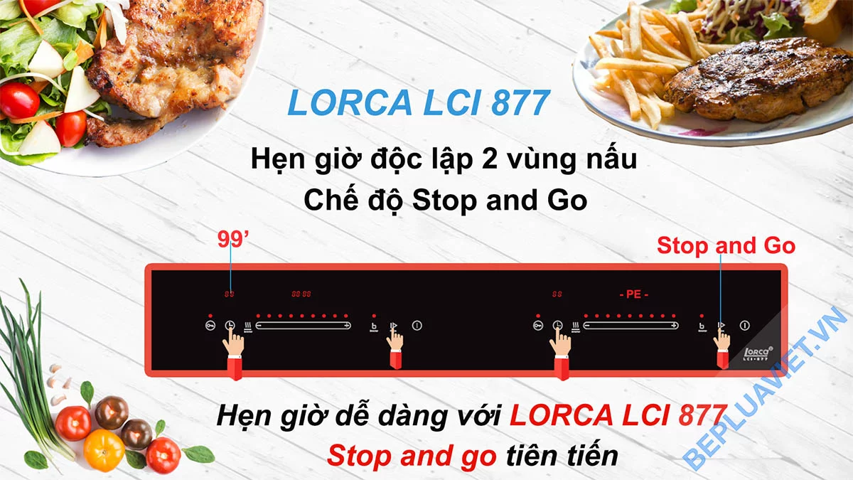 bếp từ lorca lci-877 hẹn giờ